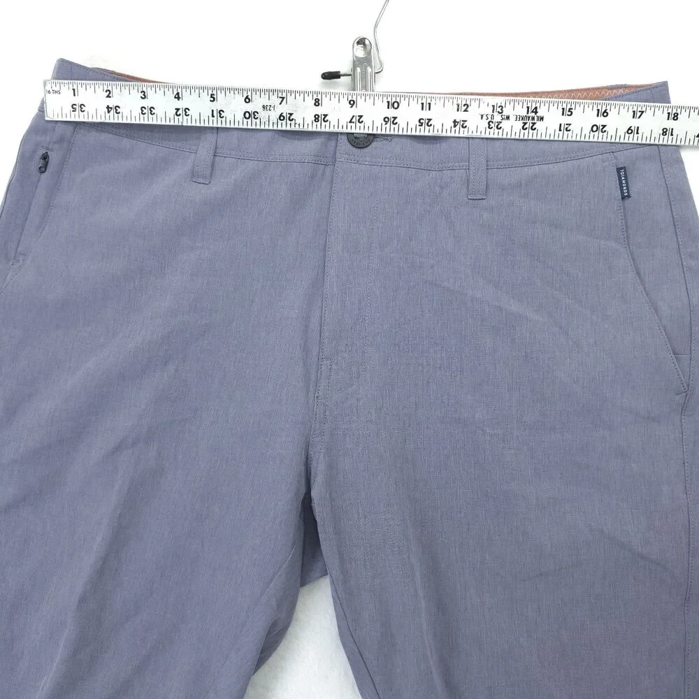 7Diamonds Aeroplane Performance Shorts Blue Mens Size 35 Flat Front